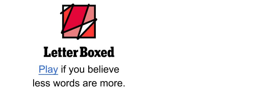 LetterBoxed - Play if you believe less words are more.